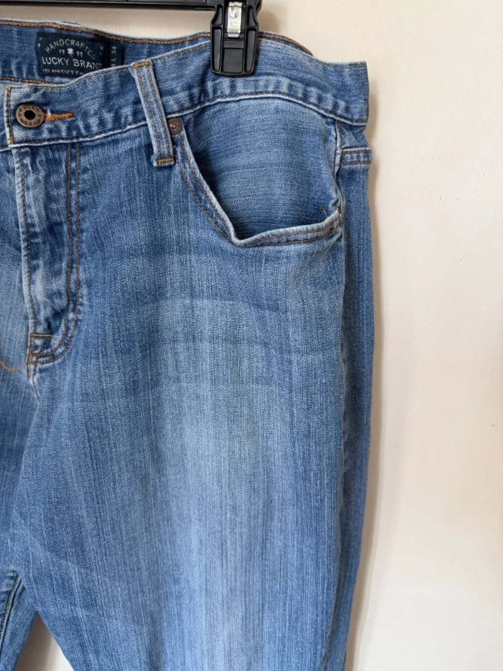 Lucky Brand Jeans Mens 38x34 | Original Straight Light Wash Denim | Vintage